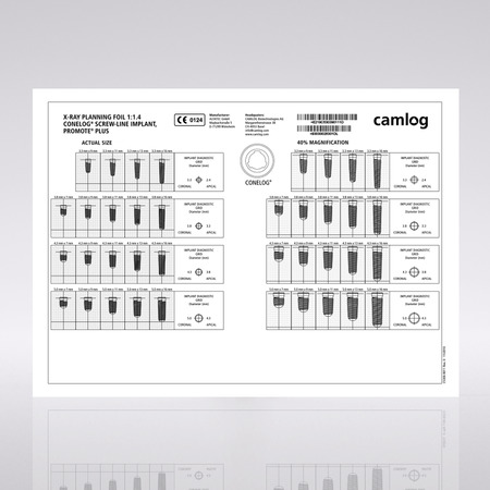 X-Ray Planungsfolie 1.4:1, CONELOG® SCREW-LINE Implantate  