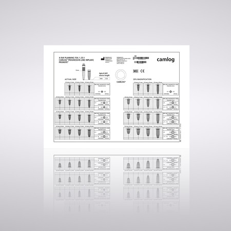 X-Ray Planungsfolie 1.25:1, für CAMLOG® PROGRESSIVE-LINE Promote® Implantate 