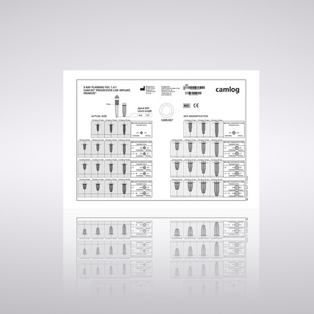 X-Ray Planungsfolie 1.4:1, für CAMLOG® PROGRESSIVE-LINE Promote® Implantate 