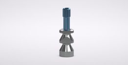 Abformkappe für Multi-unit Abutment, offener Löffel, inkl. Halteschraube blau anodisiert 